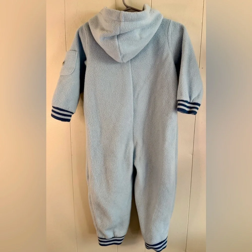 Koala Kids Vintage Light Blue Winter Sports Romper, 24M